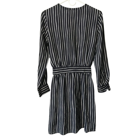 Club Monaco Black and White Wrap Dress with Mandarin Collar - Picture 5 of 9